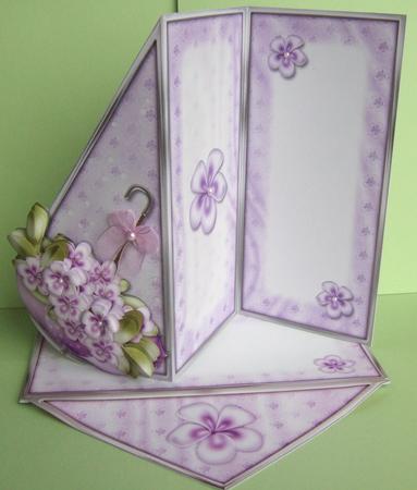 April Showers Teardrop Card Kit in Pretty Purple by Patricia Margaret Lewis