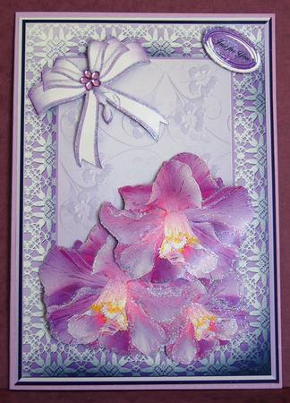 Lace Frame with Lilac Flowers by Patricia Margaret Lewis