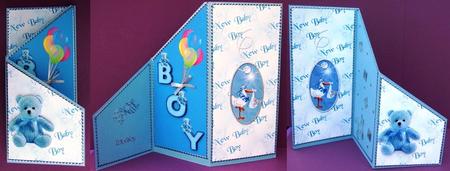 New Baby Boy Cascade Card by Patricia Margaret Lewis
