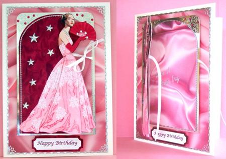 Pink Evening Shaped Card by Patricia Margaret Lewis