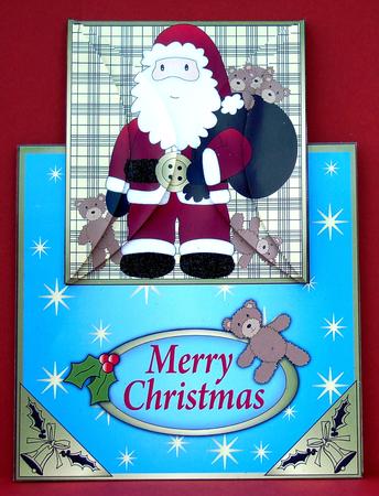 Santa is Here - Vertical Fold Back by Patricia Margaret Lewis
