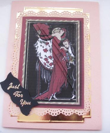 Art Deco Couple Card Front by Patricia Skinner