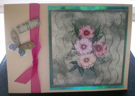 Colourful Daisies Wavey Edge Side Stacker by Patricia Skinner