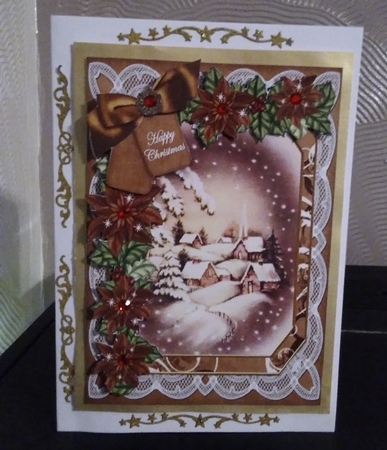 Snow Village Happy Christmas 7x5in Fancy Lace Step by Step by Patricia Taylor