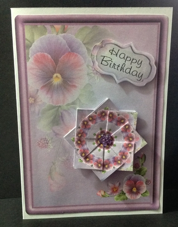 Lavendar Pansy Teabags and Topper Happy Birthday or Get Well Soon by Patricia Platt