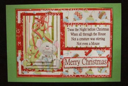 Christmas Mouse Verse Pyramid Card Front by Patricia Platt