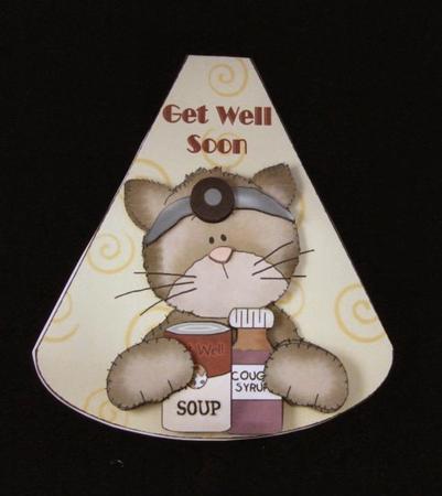 Get Well Kitty Wobble Card by Patricia Platt