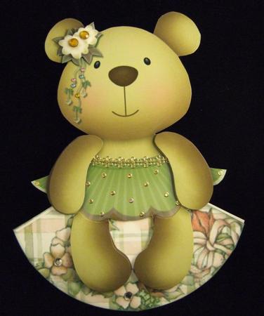 Tutu Bear Wobble Card by Patricia Platt