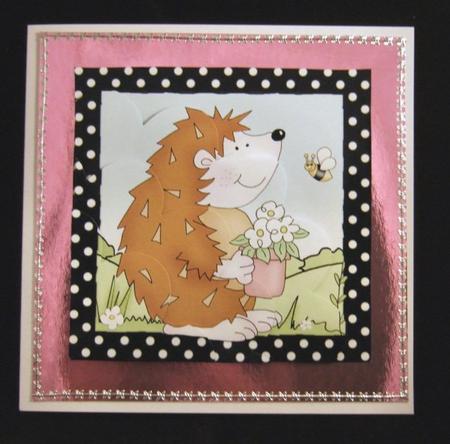 Cute Hedgehog Quick Card Shell Edged Corner Side Stacker by Patricia Platt