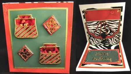 Zebra Print Bag Blank Mini 3D Pop-up Card by Patricia Platt
