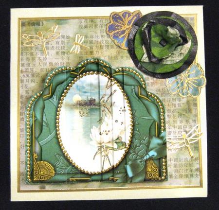 Water Lily Ornate Scalloped Side Stacker by Patricia Platt