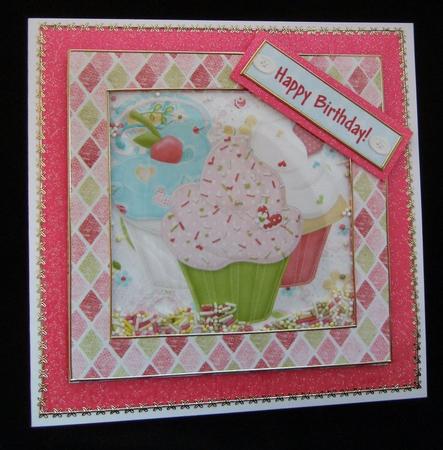 Yummy Birthday Shaker/picture Frame Card by Patricia Platt