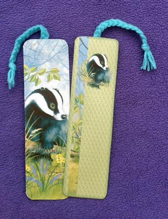 Water's Edge "nightwatchman" Badger Bookmark Sheet by Patricia Platt