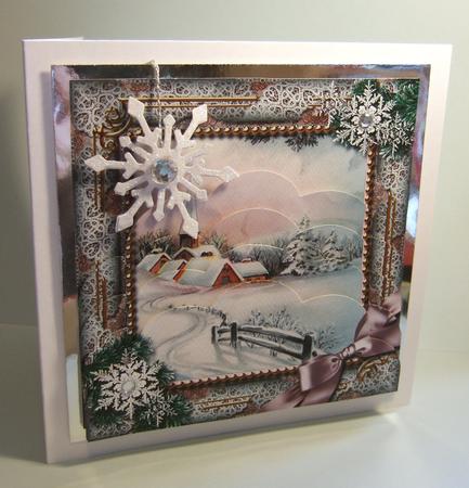 Snow Village Snow One Edge Scallop Bottom Stacker by Patricia Platt