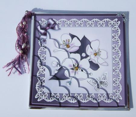Apple Blossom Scallop Corner Side Stacker Topper by Patricia Platt