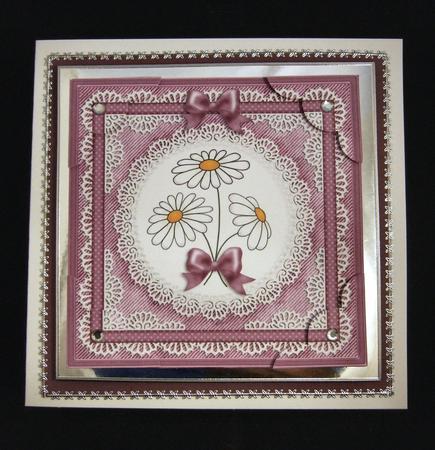 8 x 8 Denim and Daisies Scalloped Corner Topper by Patricia Platt