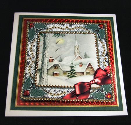 Winter Pub Lace One Edge Scallop Bottom Stacker by Patricia Platt