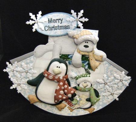 Polar Bear and Friends Rocker Card by Patricia Platt