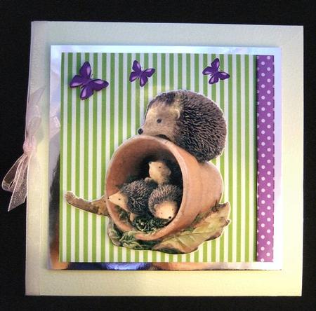 Cute Hedgehogs with Butterflies by Patricia Platt