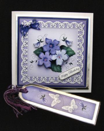Pretty Viola Quick Card with 3D Decoupage by Patricia Platt
