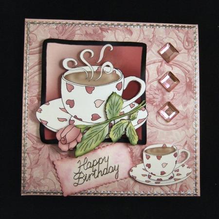 Cup with Rose Decoupage by Patricia Platt