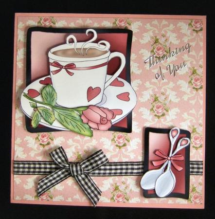 Cup with Rose Decoupage by Patricia Platt