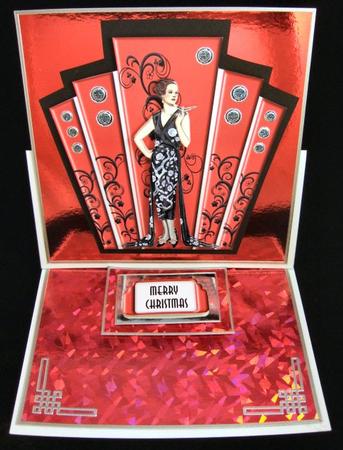 Art Deco Lady with Red Panels Christmas by Patricia Platt