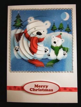 Christmas Polar Bear with Baby, Oval Pyramids by Patricia Platt