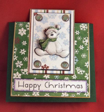 Beary Happy Christmas Over the Edge Card by Patricia Platt