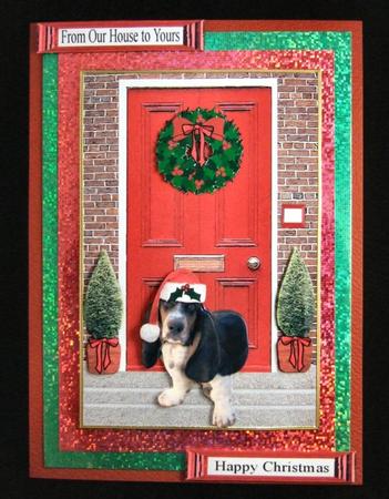 Christmas Door with Basset Hound by Patricia Platt
