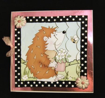 Cute Hedgehog Scallop Edge Side Stacker by Patricia Platt