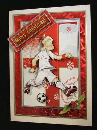 England Christmas Football Dude. by Patricia Platt