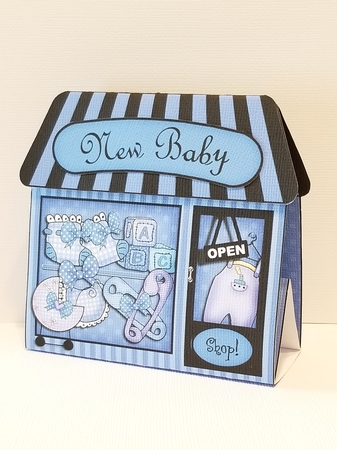 3D Little Baby Boy Shop Gift Card Holder by Patty Stone