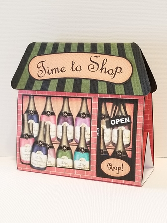 3D Little Champagne Shop Gift Card Holder by Patty Stone