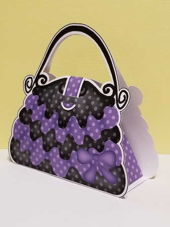Dotty Frilly Handbag Shaped Treat or Favour Box Mini Kit by Patty Stone