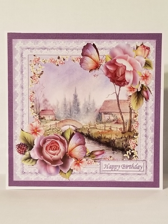 8x8 Bridge Over the River Scene with Roses Mini Kit by Patty Stone