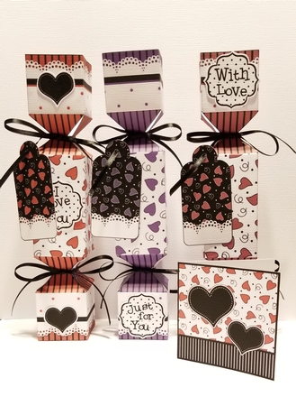 3D Romantic Hearts Valentine Love & Romance Cracker Gift Favour Boxes by Patty Stone