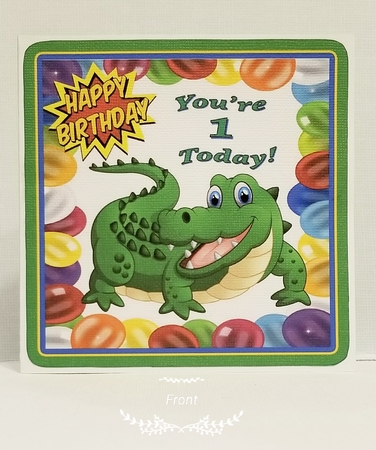 Nice Croc! in balloon frame 8x8 by Patty Stone