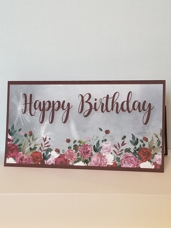 Pretty Rose Money/Gift/Voucher Wallet/Pocket/Envelope -Happy Birthday by Patty Stone