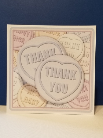 Thank You Sweet Heart Shell Edged Corner side stacker by Patty Stone