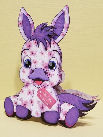 Flora the adorable Donkey A-Frame Card  by Patty Stone