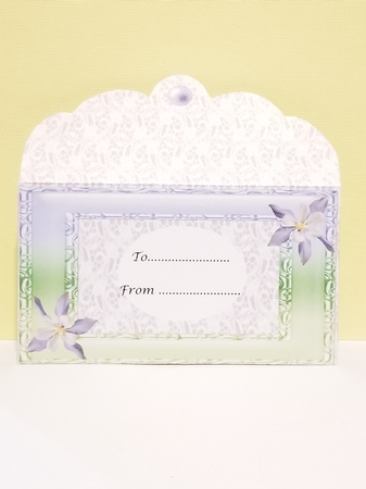 Money Wallet for Christening, Communion, Baptism Card Blue Cross by Patty Stone