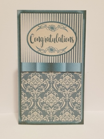 Ribbon Sash Congratulations Gift Voucher/Money Wallet/Pocket - Green by Patty Stone