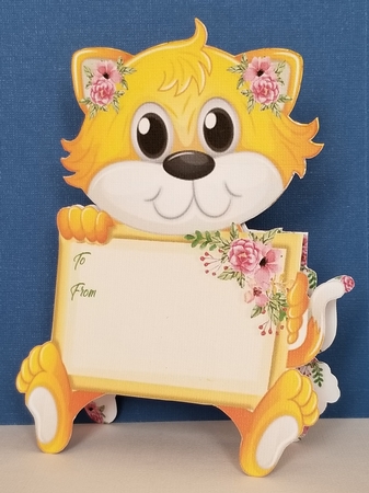 3D A Frame Cat Card - Sweet Little Girl Birthday Card by Patty Stone