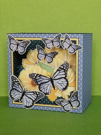 3D Floral Diorama Shadow Box Card Mini Kit  - Pretty Flowers & Butterflies by Patty Stone