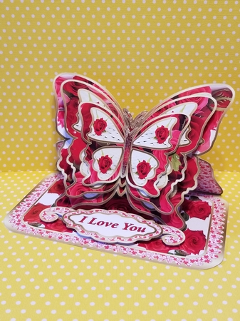 Butterfly easel Red Roses (Anniversary) by Patty Stone