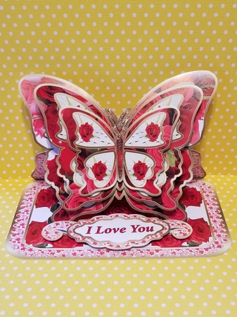 Butterfly easel Red Roses (Anniversary) by Patty Stone