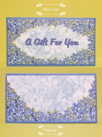 Blank Floral  Voucher/Money Wallet/Pocket Envelope - Turquoise by Patty Stone