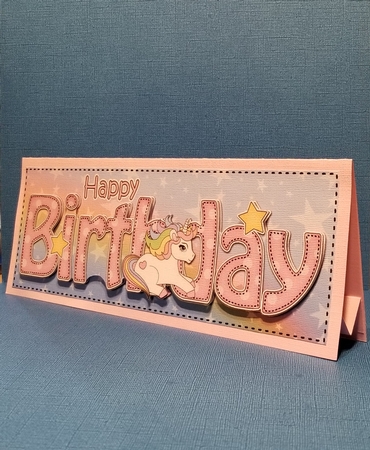 Large DL HAPPY BIRTHDAY 3D decoupage by Patty Stone