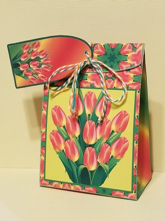 JJ EASTER SPRING TULIPS PINCHBAG AND TAG by Patty Stone